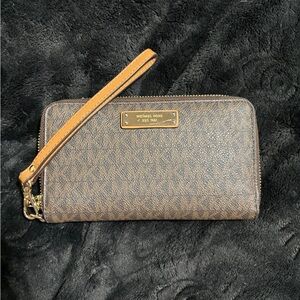 Michael Kors Brown Wristlet Wallet